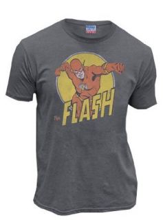 Junk Food The Flash Run Flash Run Charcoal Wash Adult T shirt Tee: Clothing