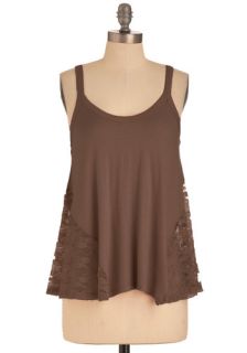 It’s Trapeze y Top in Dark Taupe  Mod Retro Vintage Short Sleeve Shirts
