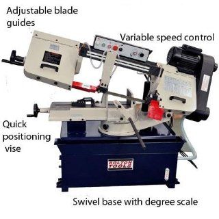 Bolton Tools BS 916VR Horizontal Bandsaw With Swivel Base and Built In Coolant System 9 Inch x 16 Inch Metal Cutting Portable Band Saw   Band Saw Blades  