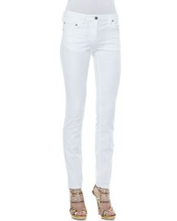 Womens 5 Pocket Solid Skinny Jeans, White   Roberto Cavalli   White (46/10)