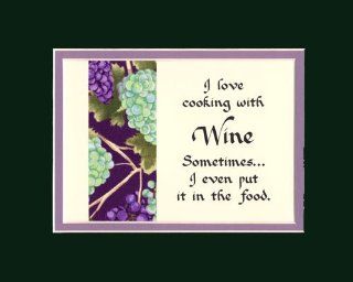 Cooking With Wine Funny Saying Home Decor Humor Kitchen Wall Sign   Decorative Plaques