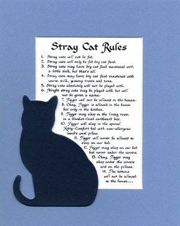 Stray Cat Rules Wall Decor Pet Saying Cat Saying   Decorative Plaques