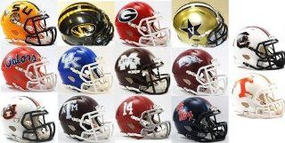 Riddell Set of 14 SEC Mini SPEED Replica Helmets  Sports Related Collectible Mini Helmets  Sports & Outdoors