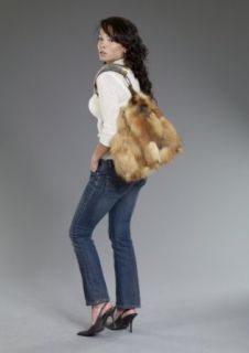 Red Fox Fur Section Horn Bag: Clothing