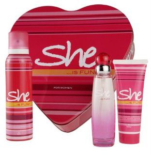 Hunca She Gift Set, (Perfumeedt, Deodorant, Body Lotion), Fun, 16 Ounce : Beauty
