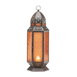 2 Large Glass Tall Moroccan Lanterns Candle Holder [Misc.]: Home Improvement