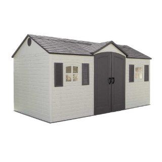 Lifetime 6446 15 by 8 Foot Outdoor Storage Shed with Shutters, Windows, and Skylights : Patio, Lawn & Garden
