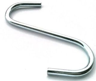 4 pack of Large S hooks 12cm. For hanging Saucpans Kitchen utensils etc. Use in wardrobes, The shed, Greenhouse or for hanging baskets. 4cm hook openings: Kitchen & Dining