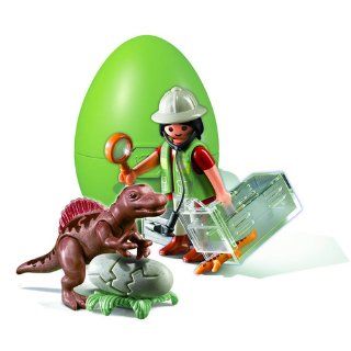 Playmobil Egg   Scientist with Baby Dinosaur: Toys & Games