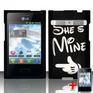 LG OPTIMUS LOGIC L35G BLACK SHES MINE RUBBERIZED COVER SNAP ON HARD CASE + SCREEN PROTECTOR from [ACCESSORY ARENA]: Cell Phones & Accessories