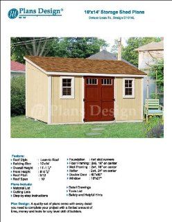 Lean To Roof Style 10' x 14' Deluxe Shed Plans Design # D1014L, Material List and Step By Step Included   Woodworking Project Plans  