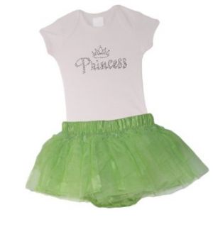 Baby Boutique, Baby Girls Lime Green Tutu Skirt and Princess Onesie, Sz: 6 mth: Clothing