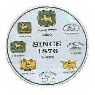John Deere Circular "Since 1876" Logo History Tin Sign JD CS60023   Decorative Signs