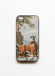 iPhone 4/4S Case Vintage Paint By Number Deer   Black: Everything Else