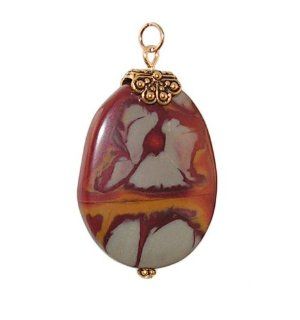 Burgundy Stone Pendant   Noreena Jasper Semi Precious Stone: Randall V Designs: Jewelry