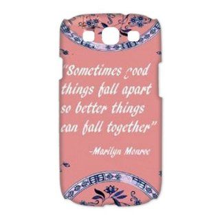 Treasure Design Funny Sometimes Marilyn Monroe Quote 2 Samsung Galaxy S3 9300 3d Best Durable Case: Cell Phones & Accessories