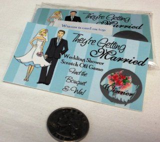 Funny Wedding Shower Scratch Off Game Card Set Vintage Pinstriped Couple design   10 Cards (9 Sorry 1 Winner) : Wedding Ceremony Accessories : Everything Else