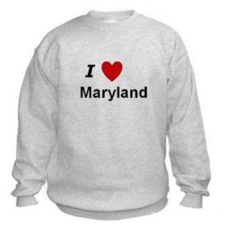 I LOVE MARYLAND   State series   Light Grey Sweatshirt: Clothing