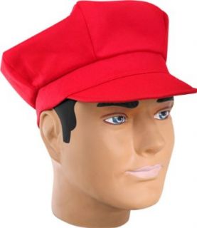 Red Super Mario Costume Hat: Clothing
