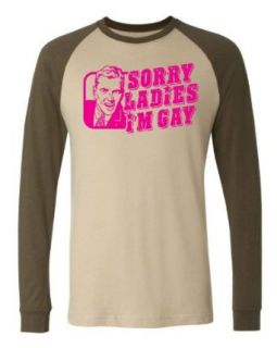 Sorry Ladies I'm Gay Men's Baseball Shirt: Clothing