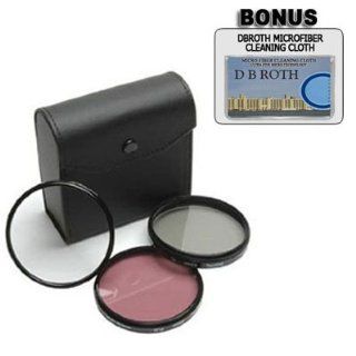 Digital Concepts 62mm High Resolution 3 piece Filter Set (UV, Fluorescent, Polarizer) For Specific Tamron Lenses (Models Specified In Description) + DB ROTH Microfiber Cleaning Cloth : Camera Lens Filter Sets : Camera & Photo