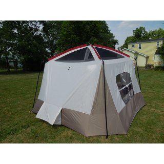 Wenzel Klondike 16 X 11 Feet Eight Person Family Cabin Dome Tent (Light Grey/Taupe/Red) : Camping : Sports & Outdoors