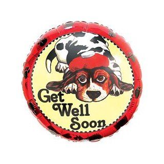 Get Well Soon 18" Dog Puppy w/ Red Border Sympathy Mylar Foil Balloon: Everything Else