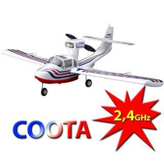 ART TECH RC MODELLBAU Wasserflugzeug Flugzeug COOTA AMPHIBIAN! Edition mit BRUSHLESS ELEKTRO MOTOR und 2,4GHz! inkl. Zubehr SET! Gesamtlnge fast 1 Meter!: Spielzeug