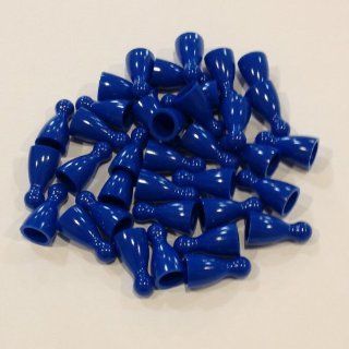 Plastic Pawns: Set of 36 Blue Color Board Game Playing Pieces (Chess & Sorry Replacement Halma Pawn Markers, Colored School Classroom Supplies, Arts & Crafts Projects, Teaching & Education Toy Resource Components, Extra Instructional Play Mater