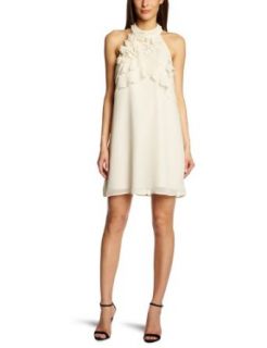 VERO MODA Damen Kleid (knielang) 10091185 BREE HALTERNECK SHORT DRESS, Gr. 34 (XS), Beige (OATMEAL): Bekleidung