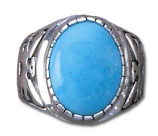 Turquoise & Solid Sterling Silver Thunderbird Ring Please specify size: 6: Wedding Bands: Jewelry