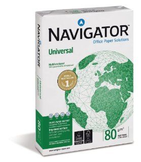 Navigator Universal Papier vielseitig einsetzbar eingeriest 80 g/m A4 5 x 500 Blatt wei: Bürobedarf & Schreibwaren