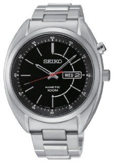 Seiko Herren Armbanduhr XL Kinetic Analog Quarz Edelstahl SMY119P1: Seiko: Uhren