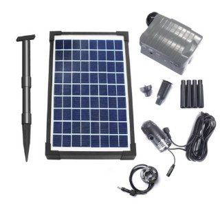 AT 10W BL Beleuchtete Solar Teichpumpe 10 Watt mit Akku und 6 fach LED Ring, Hmax.: 600l/h Fontainenhhe: 1,50m fr Gartenteich oder Springbrunnen: Garten