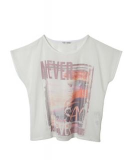 Teens White Never Say Never T Shirt