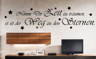 Wandtattoo "Nimm Dir Zeit zum trumen" Wohnzimmer W15 (102x28 cm) wei: Küche & Haushalt