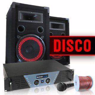 DJ  und PA Komplettset "Disco" Verstrker Boxen Mic: Musikinstrumente