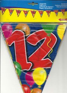 1 WIMPELKETTE / GIRLANDE 10 m 12.Geburtstag PARTY DEKO: Spielzeug