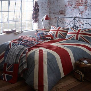 Grey Vintage Union Jack bed linen