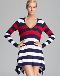 Tommy Bahama Color Block Hi Low Cover Up Sweater's
