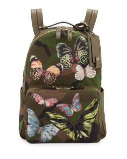 Valentino Camo Print Butterfly Backpack