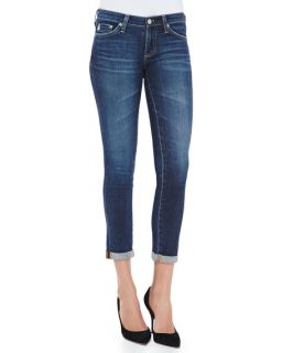 AG Stilt Rolled Cuff Skinny Cropped Jeans, 6 Year Dive