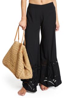 Vix Peggy Wide Leg Embroidered Coverup Pants