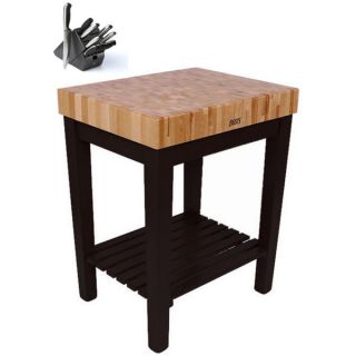 John Boos Jasmine JASMN3624 D S 36x24 inch Butcher Block with Henckels