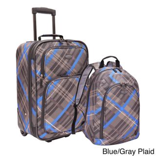 Traveler by Travelers Choice Plaid 2 piece Upright Carry on and