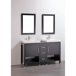 Legion Furniture 60 Double Bathroom Vanity Set with Mirror