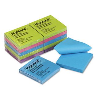HIGHLAND Sticky Note Pads, 3 x 3, Assorted Pastel, 100 Sheets