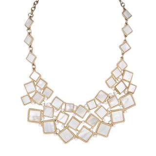 Zinc Alloy Goldtone and White Statement Necklace   Shopping