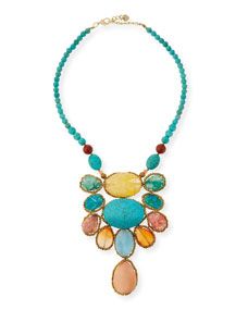 Nakamol Turquoise Magnesite & Agate Statement Necklace