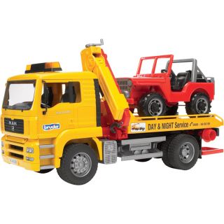 Bruder MAN TGA Breakdown Tow Truck With Cross Country Vehicle – 1:16 Scale, Model# 02750